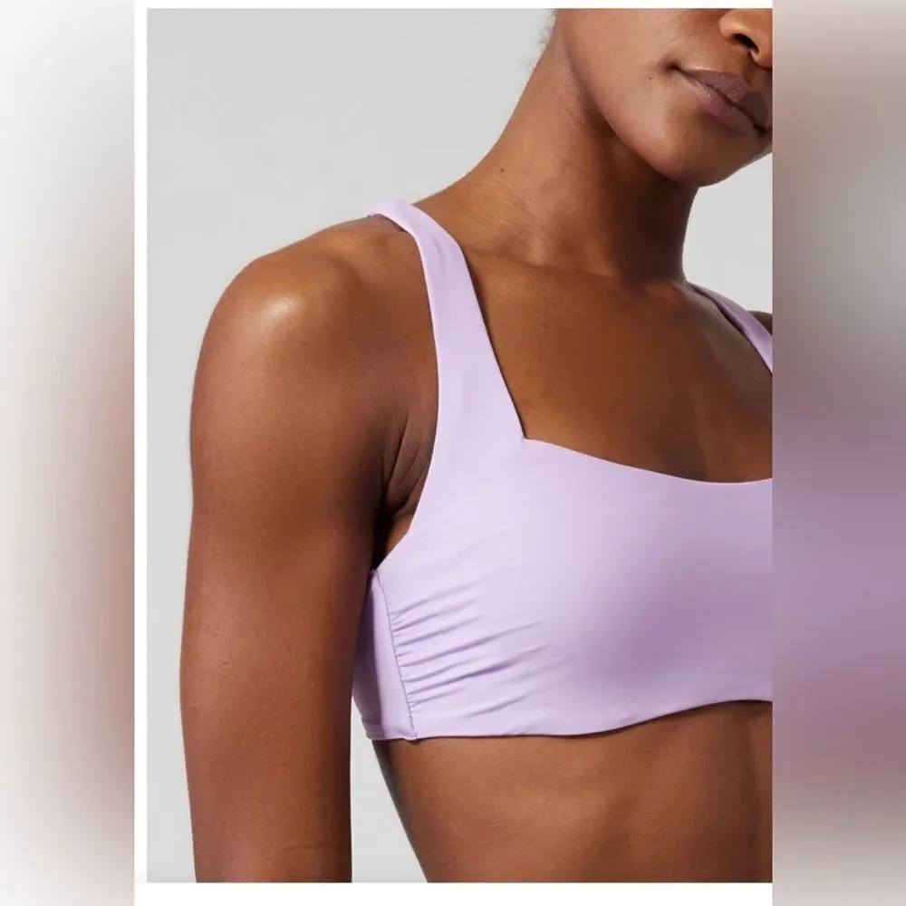 ATHLETA Square Neck Bra Cup Bikini Top Lavender Sz 40D NWT